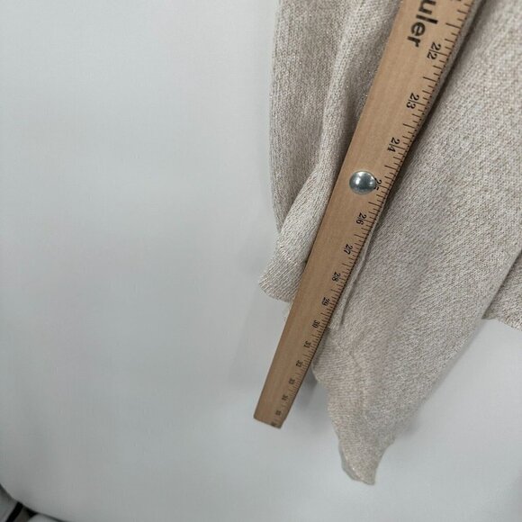 Talbots Womens Cardigan Sweater Large Metallic Beige Sleeveless Waterfall Knit - Picture 6 of 13